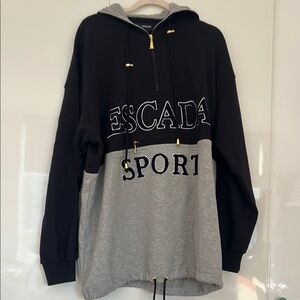 Vintage Black and Grey Escada Sport Hoodie